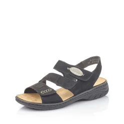 Clearance Women'S Strappy Sandals Jet Black Ladies Sandals & Sandals