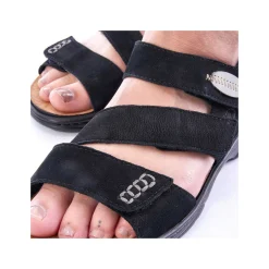Clearance Women'S Strappy Sandals Jet Black Ladies Sandals & Sandals