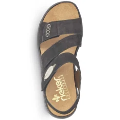 Clearance Women'S Strappy Sandals Jet Black Ladies Sandals & Sandals