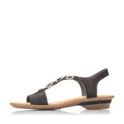 Online Women'S Strappy Sandals Jet Black Ladies Sandals & Sandals