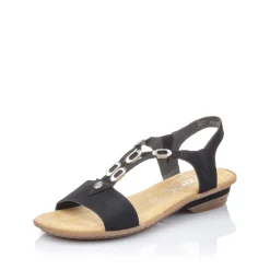 Online Women'S Strappy Sandals Jet Black Ladies Sandals & Sandals