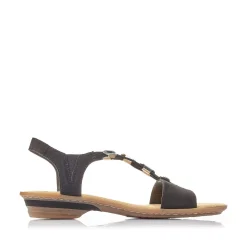 Online Women'S Strappy Sandals Jet Black Ladies Sandals & Sandals