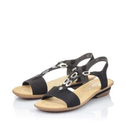 Online Women'S Strappy Sandals Jet Black Ladies Sandals & Sandals