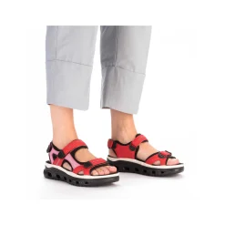 Hot Women'S Trekking Sandals Fire Red Ladies Colorful Styles