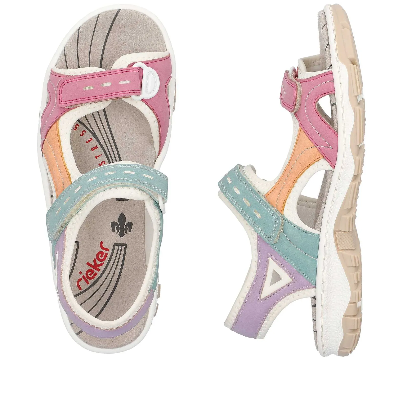 Discount Women'S Trekking Sandals White-Multicolored Ladies Colorful Styles