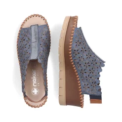 Outlet Women'S Wedge Sandals Slate Blue Ladies Heeled Shoes