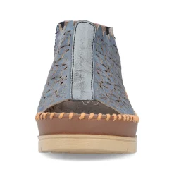 Outlet Women'S Wedge Sandals Slate Blue Ladies Heeled Shoes