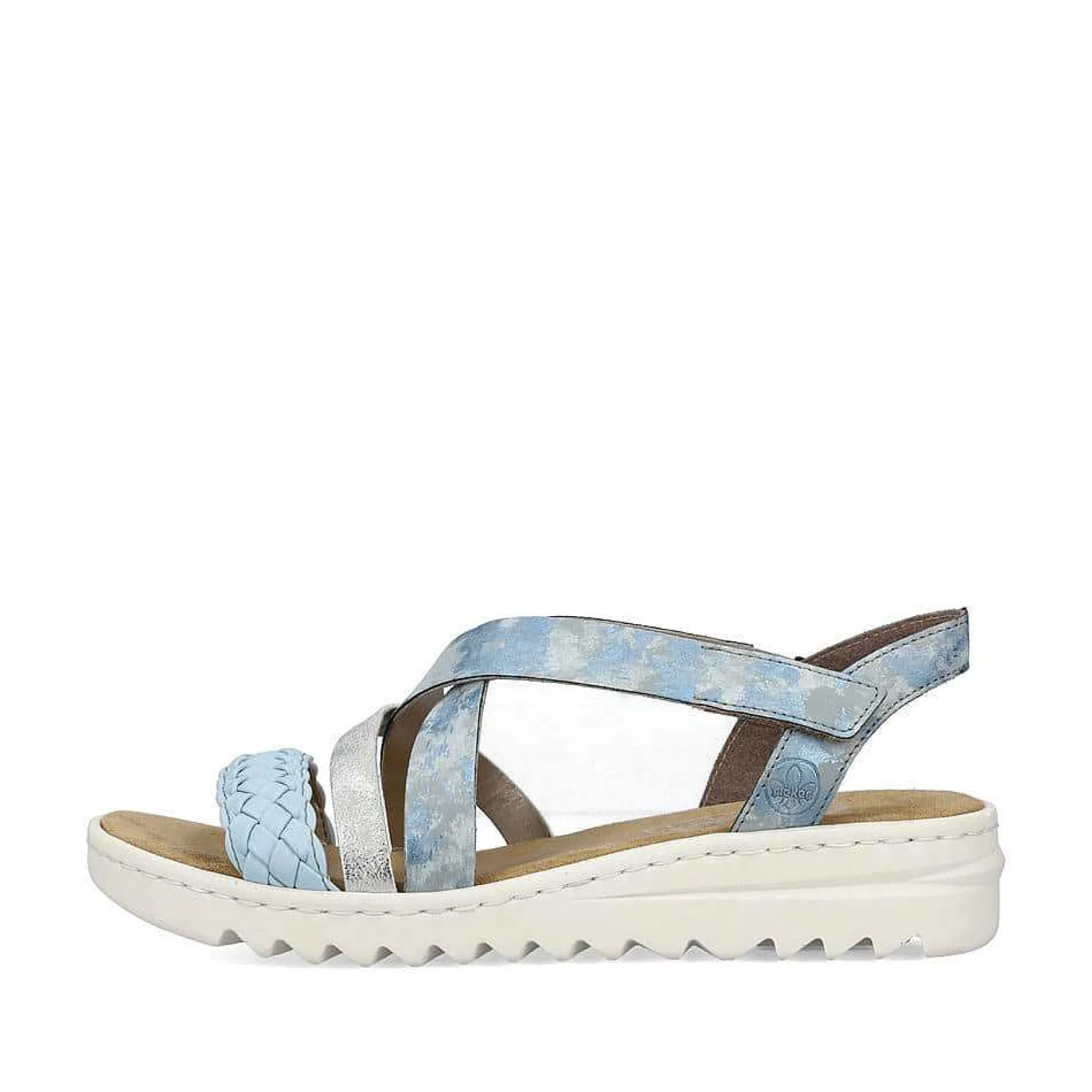 Women'S Wedge Sandals Sky Blue-Silver Ladies Heeled Shoes