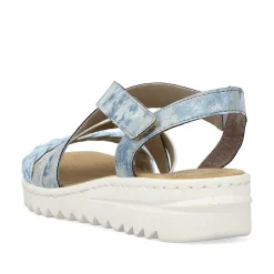 Women'S Wedge Sandals Sky Blue-Silver Ladies Heeled Shoes