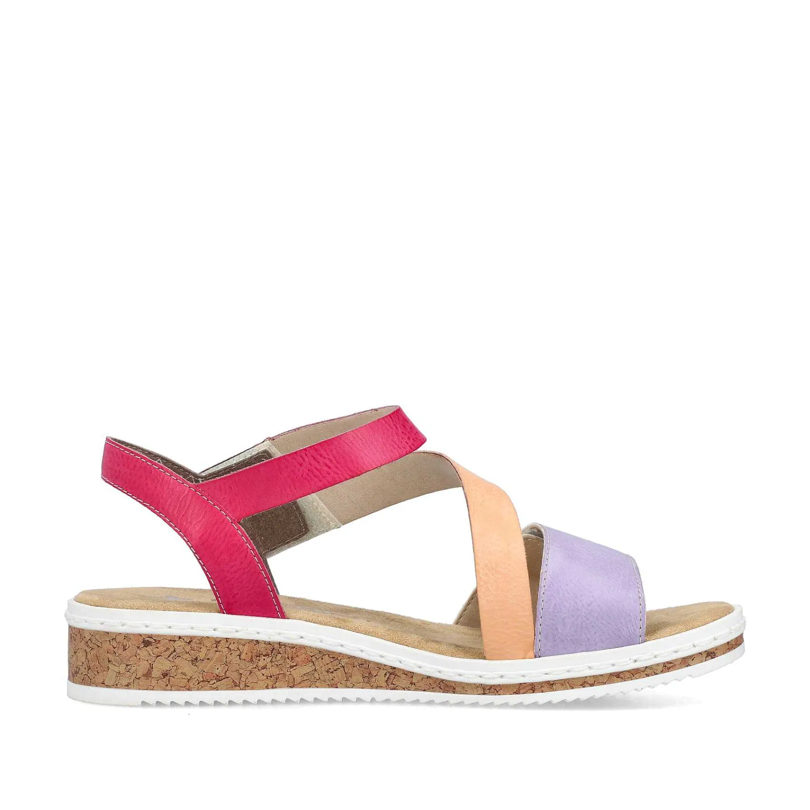 Online Women'S Wedge Sandals Purple-Pink-Salmon Ladies Heeled Shoes