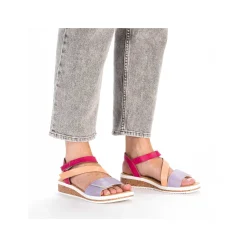 Online Women'S Wedge Sandals Purple-Pink-Salmon Ladies Heeled Shoes