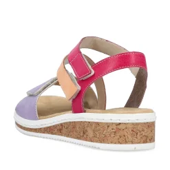 Online Women'S Wedge Sandals Purple-Pink-Salmon Ladies Heeled Shoes