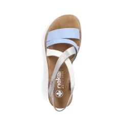 Outlet Women'S Wedge Sandals Pastel Blue Ladies Heeled Shoes