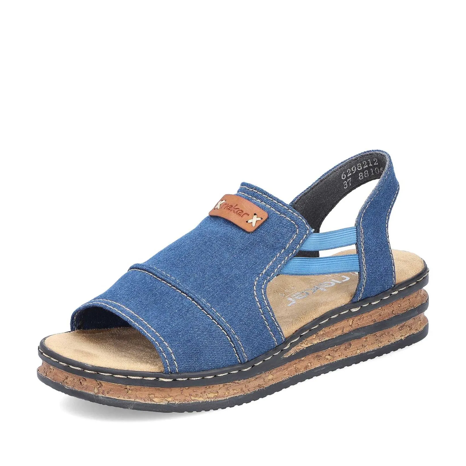 Clearance Women'S Wedge Sandals Sea Blue Ladies Heeled Shoes
