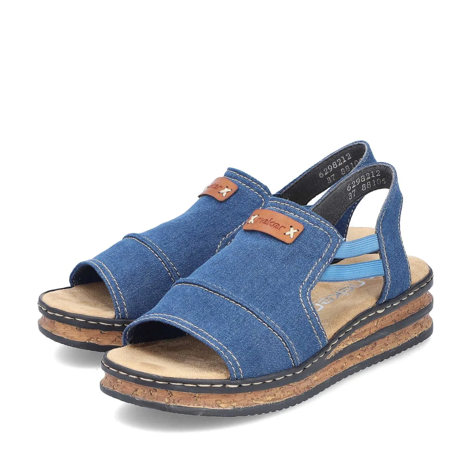 Clearance Women'S Wedge Sandals Sea Blue Ladies Heeled Shoes