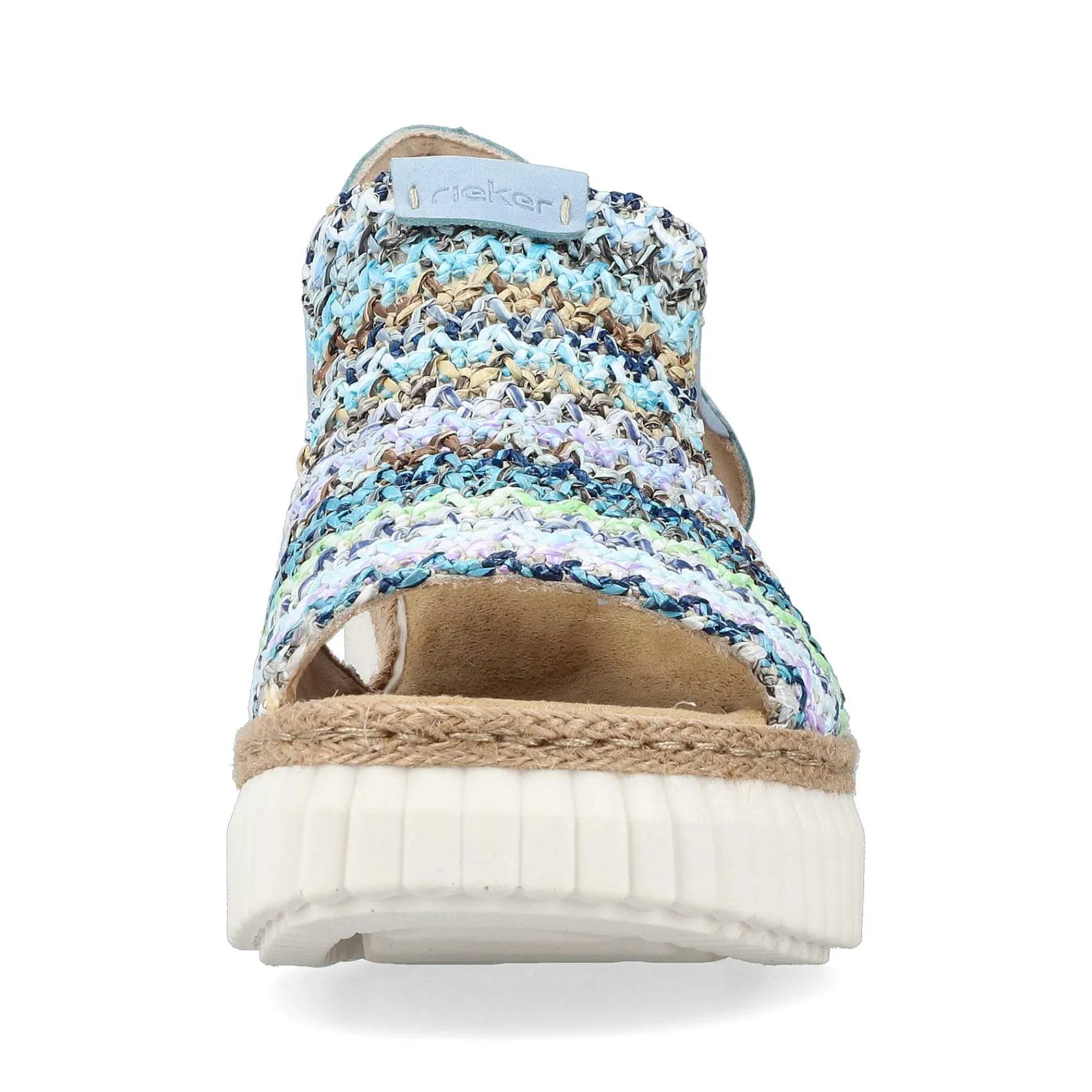 Women'S Wedge Sandals Sky Blue-Multicolored Ladies Heeled Shoes