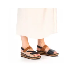 Online Women'S Wedge Sandals Slate Blue Ladies Heeled Shoes