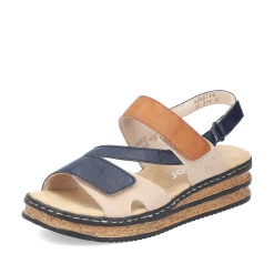 Online Women'S Wedge Sandals Slate Blue Ladies Heeled Shoes