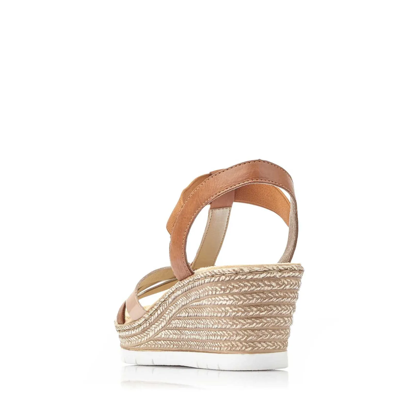 Discount Women'S Wedge Sandals Coffee Brown Ladies Heeled Shoes