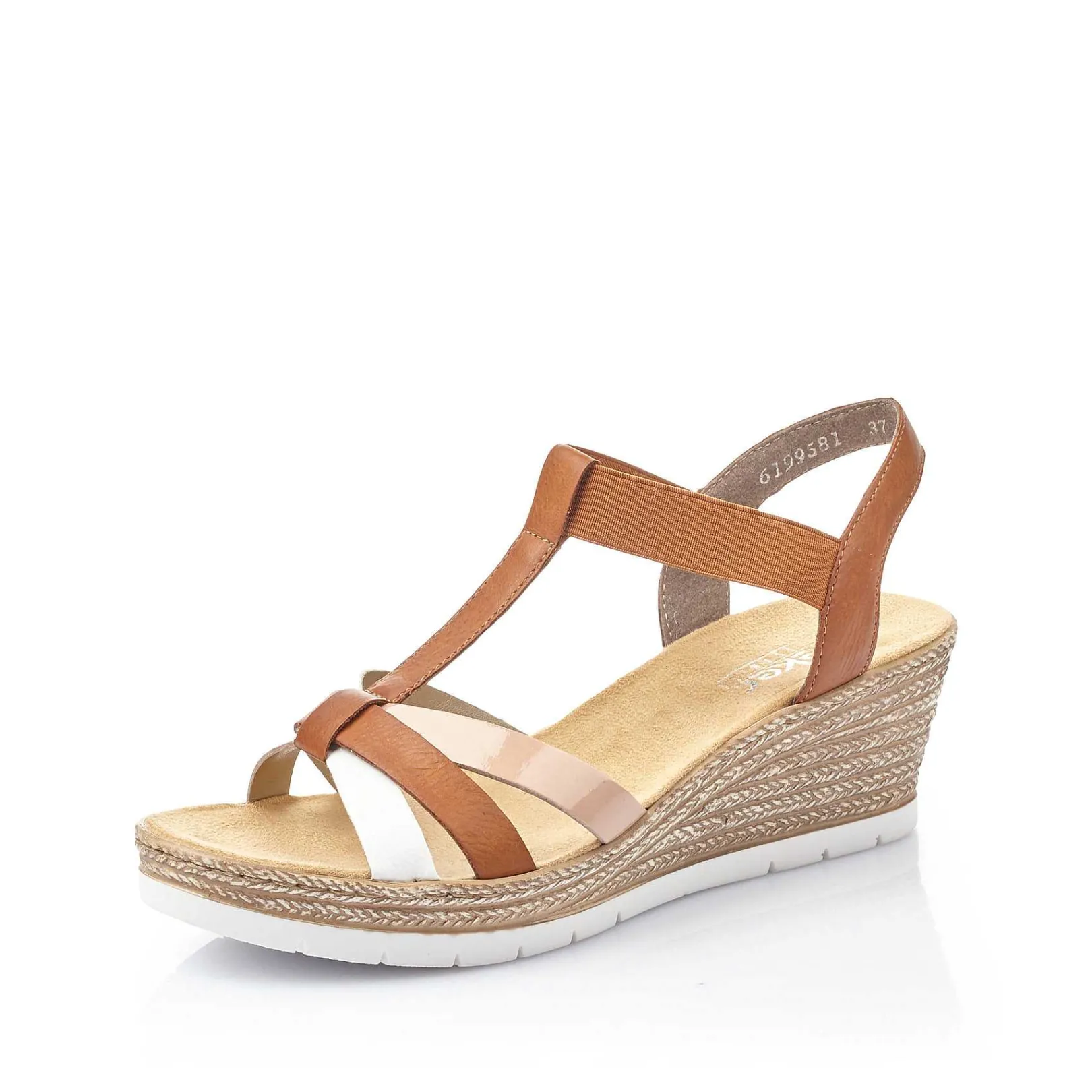 Discount Women'S Wedge Sandals Coffee Brown Ladies Heeled Shoes