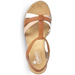 Discount Women'S Wedge Sandals Coffee Brown Ladies Heeled Shoes