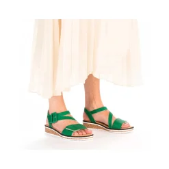 Hot Women'S Wedge Sandals Grass Green Ladies Heeled Shoes