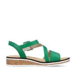 Hot Women'S Wedge Sandals Grass Green Ladies Heeled Shoes