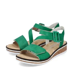 Hot Women'S Wedge Sandals Grass Green Ladies Heeled Shoes