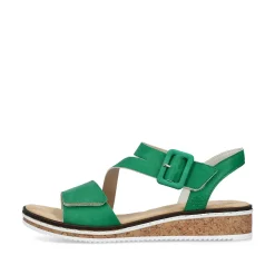 Hot Women'S Wedge Sandals Grass Green Ladies Heeled Shoes