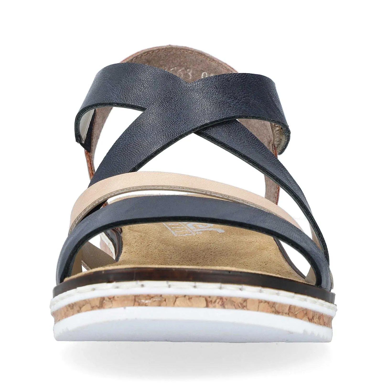 Clearance Women'S Wedge Sandals Navy Blue Ladies Heeled Shoes