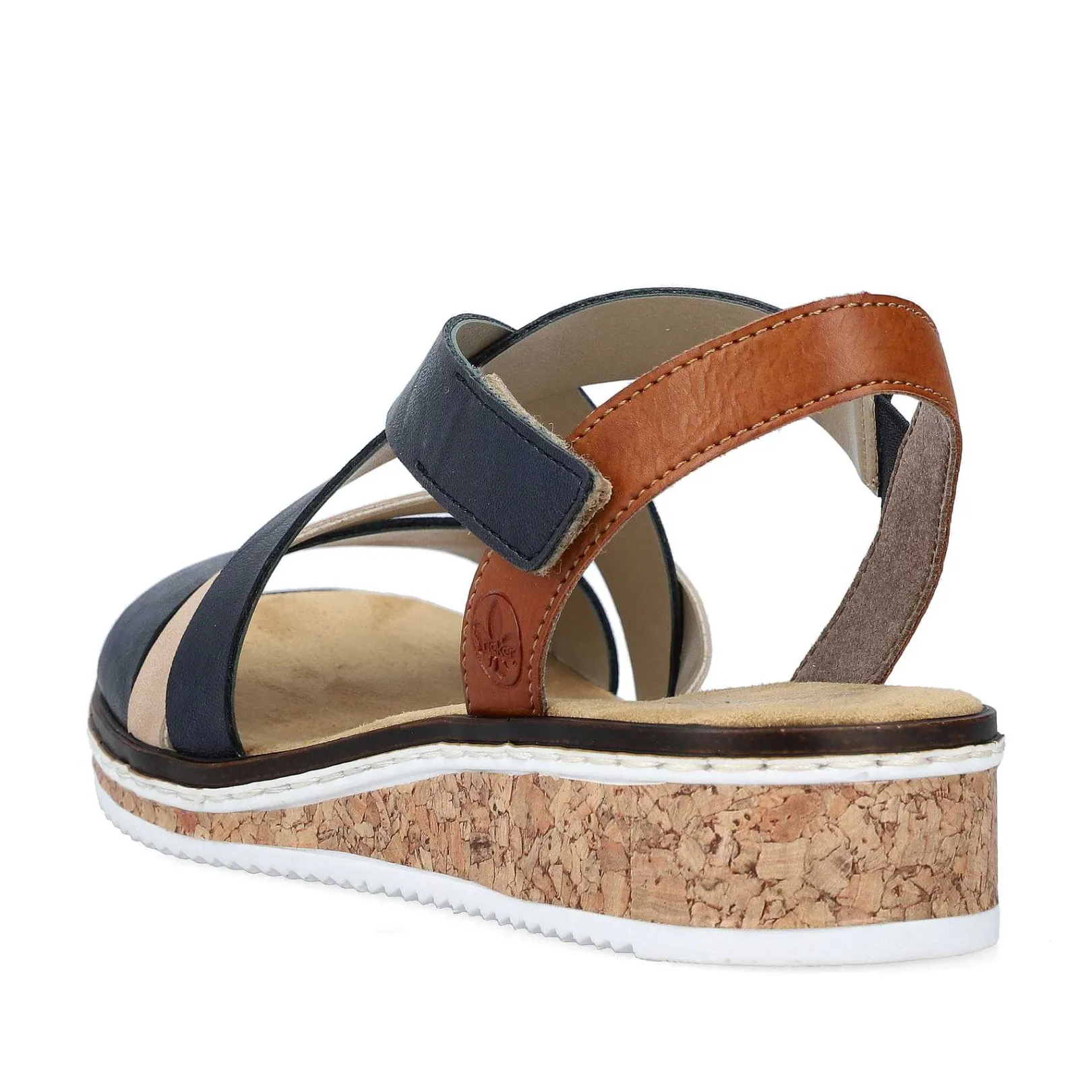 Clearance Women'S Wedge Sandals Navy Blue Ladies Heeled Shoes