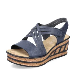 Clearance Women'S Wedge Sandals Slate Blue Ladies Heeled Shoes