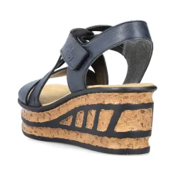 Clearance Women'S Wedge Sandals Slate Blue Ladies Heeled Shoes