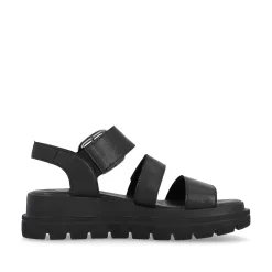 Women'S Wedge Sandals Midnight Black Ladies Heeled Shoes
