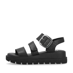 Women'S Wedge Sandals Midnight Black Ladies Heeled Shoes