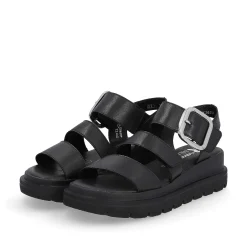 Women'S Wedge Sandals Midnight Black Ladies Heeled Shoes