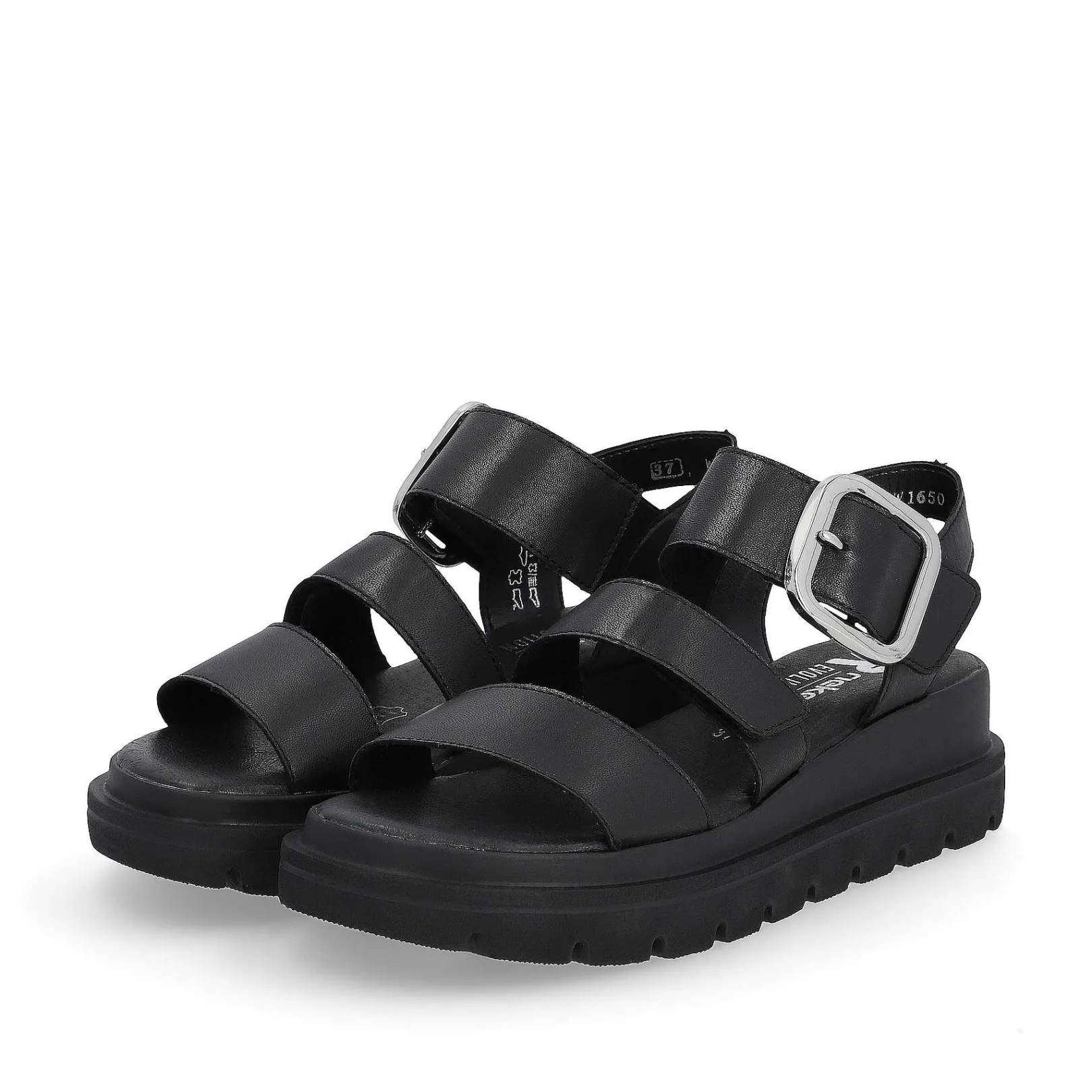 Women'S Wedge Sandals Midnight Black Ladies Heeled Shoes