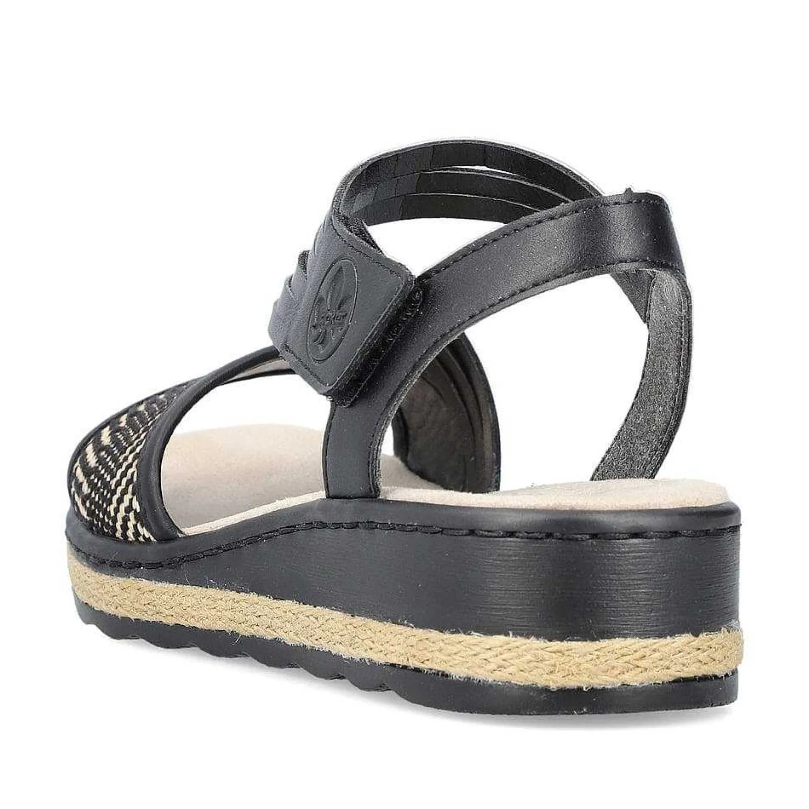 Sale Women'S Wedge Sandals Asphalt Black Ladies Heeled Shoes