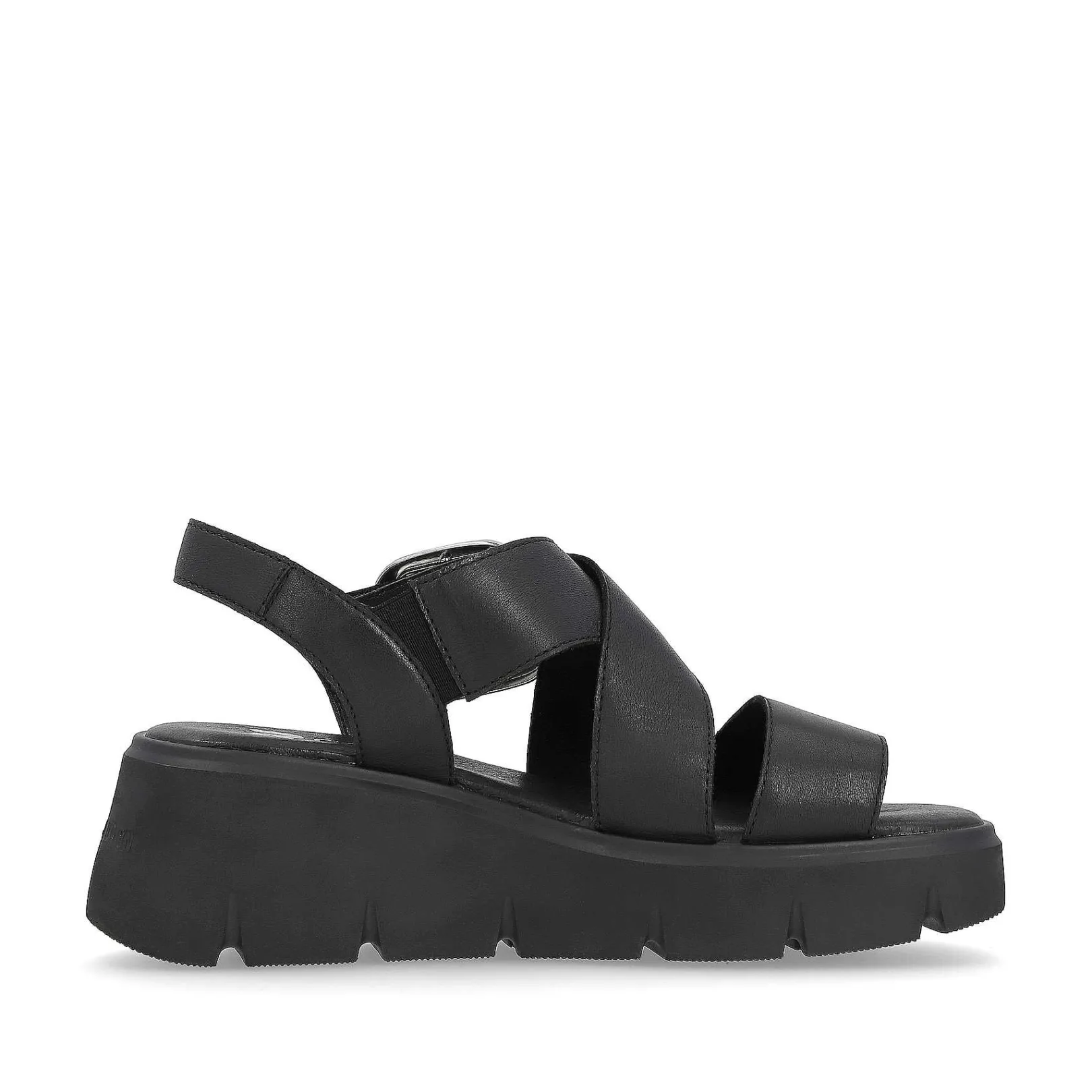 Clearance Women'S Wedge Sandals Noir Ladies Heeled Shoes