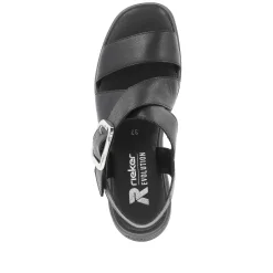 Clearance Women'S Wedge Sandals Noir Ladies Heeled Shoes