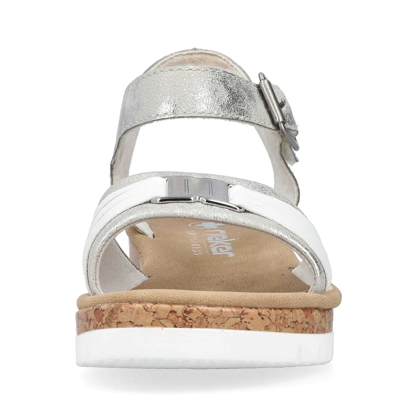 Sale Women'S Wedge Sandals Silver-Platinum-Metallic Ladies Heeled Shoes