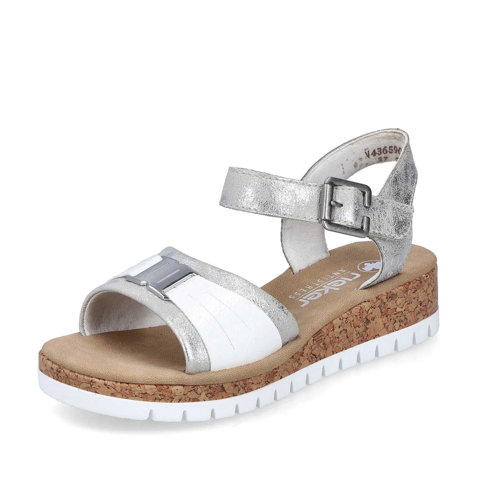Sale Women'S Wedge Sandals Silver-Platinum-Metallic Ladies Heeled Shoes