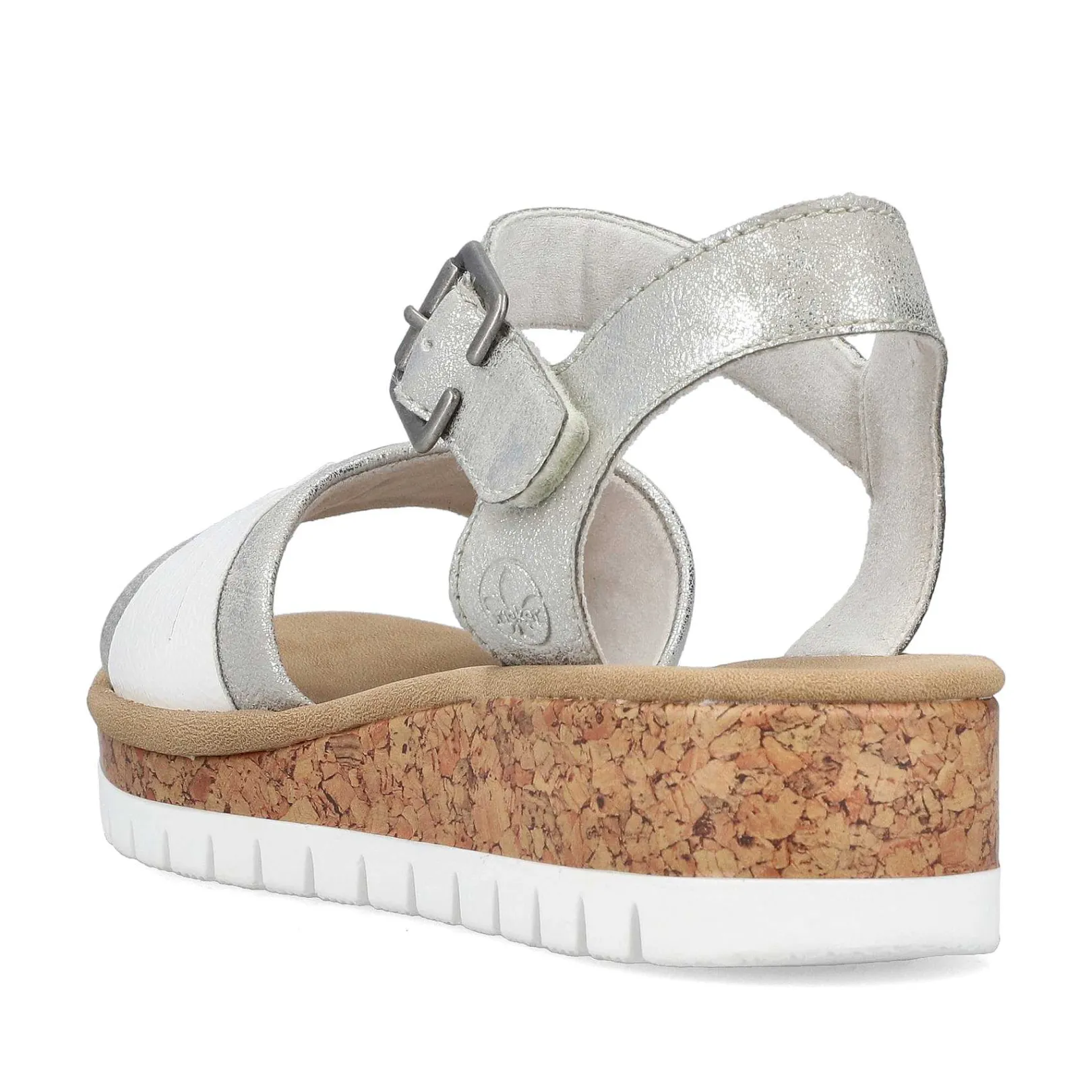 Sale Women'S Wedge Sandals Silver-Platinum-Metallic Ladies Heeled Shoes
