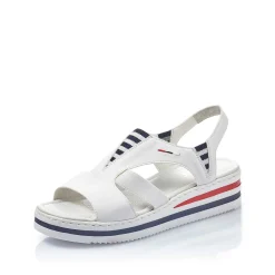 Clearance Women'S Wedge Sandals Pearl White Ladies Heeled Shoes