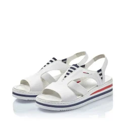 Clearance Women'S Wedge Sandals Pearl White Ladies Heeled Shoes