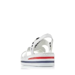Clearance Women'S Wedge Sandals Pearl White Ladies Heeled Shoes