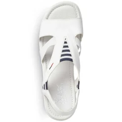 Clearance Women'S Wedge Sandals Pearl White Ladies Heeled Shoes