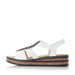 Hot Women'S Wedge Sandals Pure White Ladies Heeled Shoes