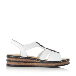 Hot Women'S Wedge Sandals Pure White Ladies Heeled Shoes