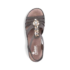 Hot Women'S Wedge Sandals Brown Gray Ladies Heeled Shoes